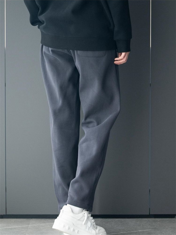 Pánske športové nohavice — rovný strih, voľný strih, sametová látka, Cupro vlákna, zimné