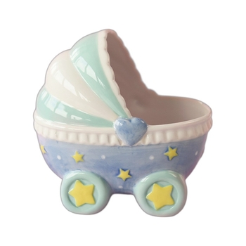 Kreatívna keramická ozdoba kočíka pre bábätká — stolová ozdoba s úložiskom na šperky pre malé domáce zvieratá (Materiál: keramika; Kategória: Doplnky pre domáce zvieratá; Importované: Nie)