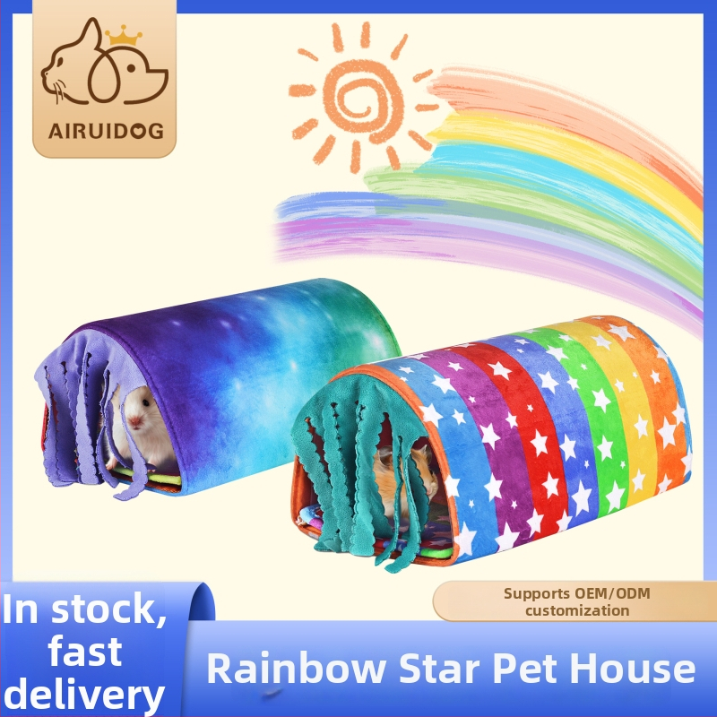 Hniezdo pre hamstera s tunelom z flanel PP, AIRUIDOG, celoročné používanie