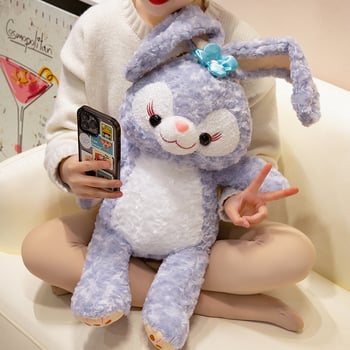 Păpușă pluș iepuraș - umplutură PP bumbac, pluș catifea roz, personalizabil după desen, brand YH, potrivit pentru 7–14 ani