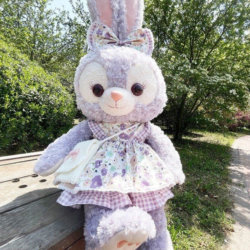 Păpușă pluș iepuraș - umplutură PP bumbac, pluș catifea roz, personalizabil după desen, brand YH, potrivit pentru 7–14 ani