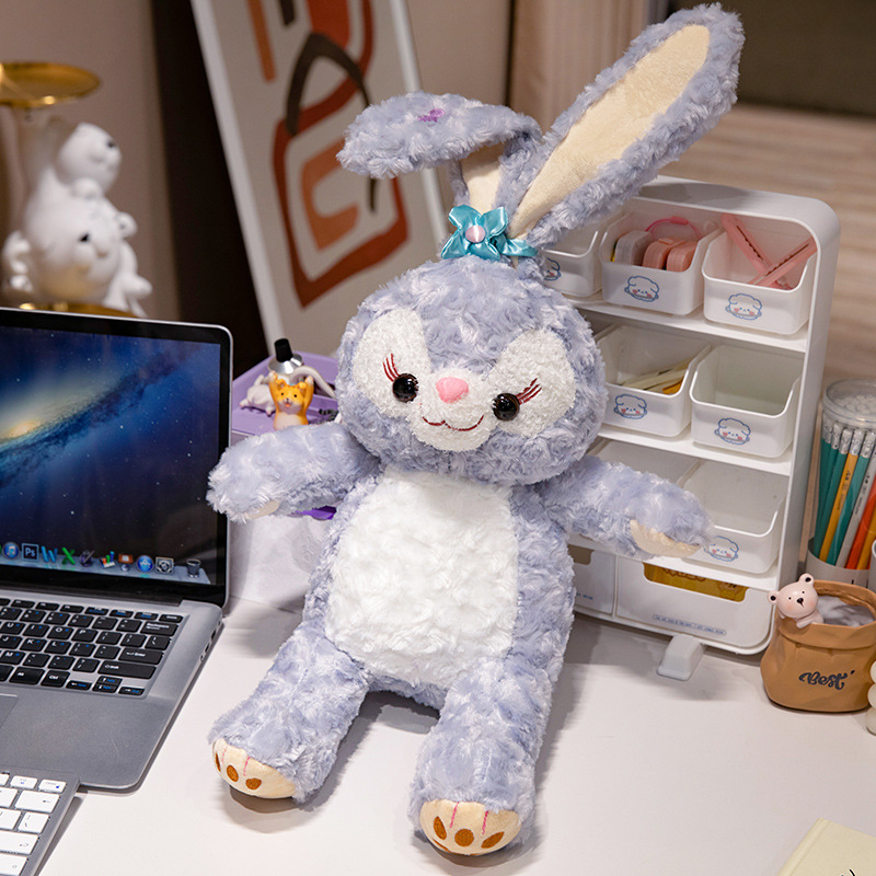 Păpușă pluș iepuraș - umplutură PP bumbac, pluș catifea roz, personalizabil după desen, brand YH, potrivit pentru 7–14 ani