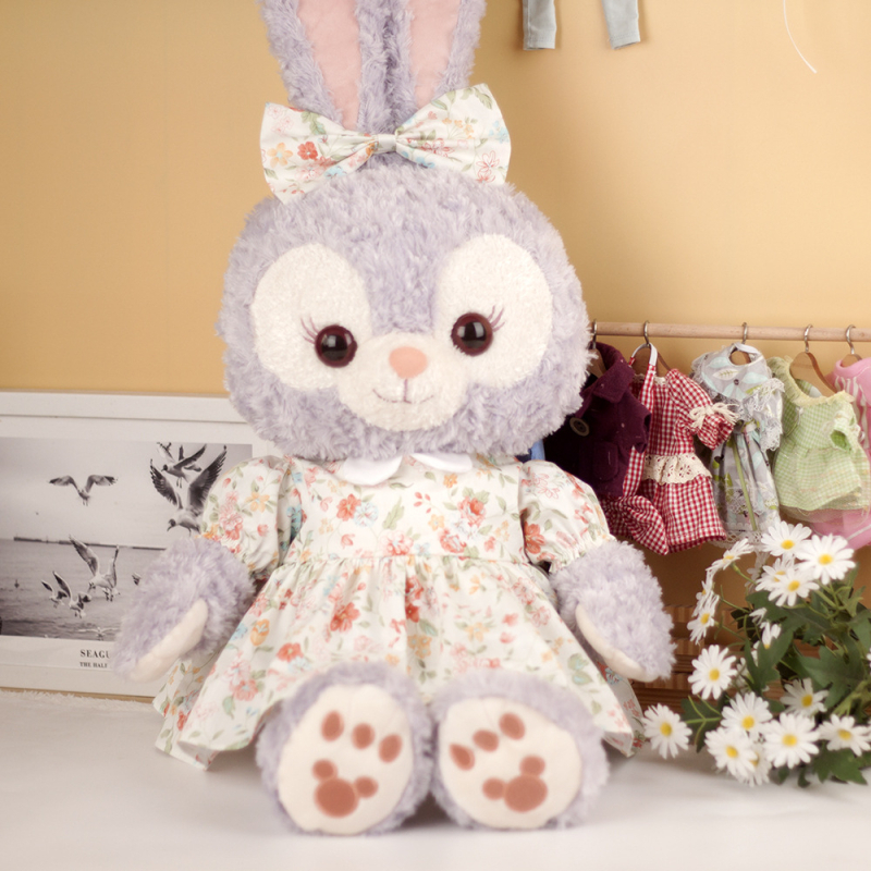 Păpușă pluș iepuraș - umplutură PP bumbac, pluș catifea roz, personalizabil după desen, brand YH, potrivit pentru 7–14 ani