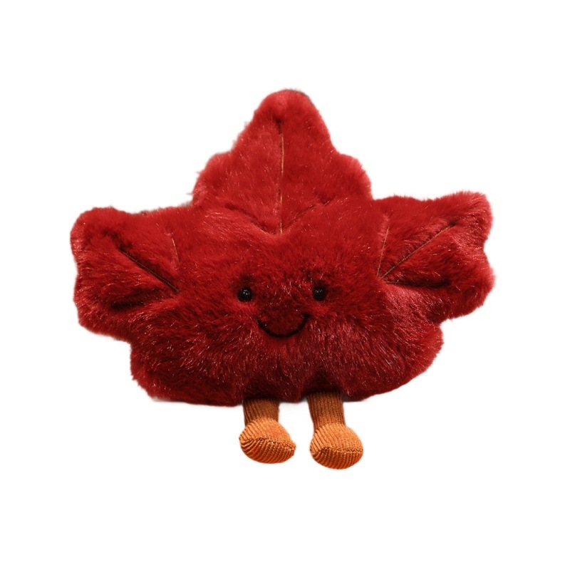 Jucărie de pluș în formă de frunză — frunză de arțar și frunză de ginkgo, Lefu Rabbit, umplutură PP bumbac, pluș foarte moale, scurt, etichetă privată cu logo