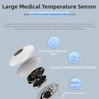 Inteligentný teplomer pre deti – meranie teploty v reálnom čase s alarmom na horúčku, kompatibilný s Androidom, hmotnosť 80 g