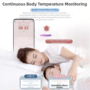 Inteligentný teplomer pre deti – meranie teploty v reálnom čase s alarmom na horúčku, kompatibilný s Androidom, hmotnosť 80 g