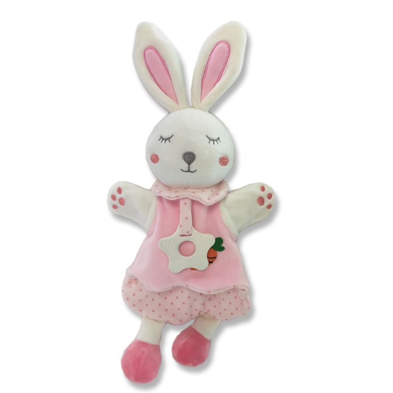 Ručna plišana lutkica s zecom za dojenčad, punilo od down cotton, pliš od spandexa ultra mek, za dob 0–3 godine