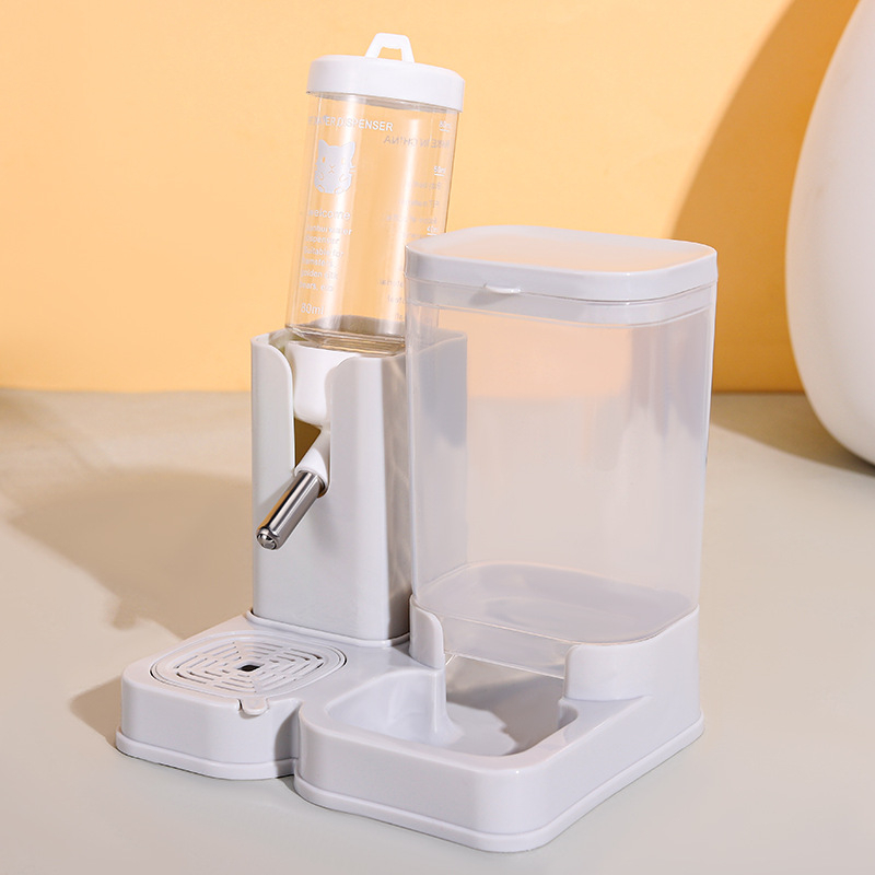 Sada pre hamster: plastová fľaša na vodu, miska na jedlo a úkryt — 2 v 1 proti úniku, plast, Číslo produktu 937408597772