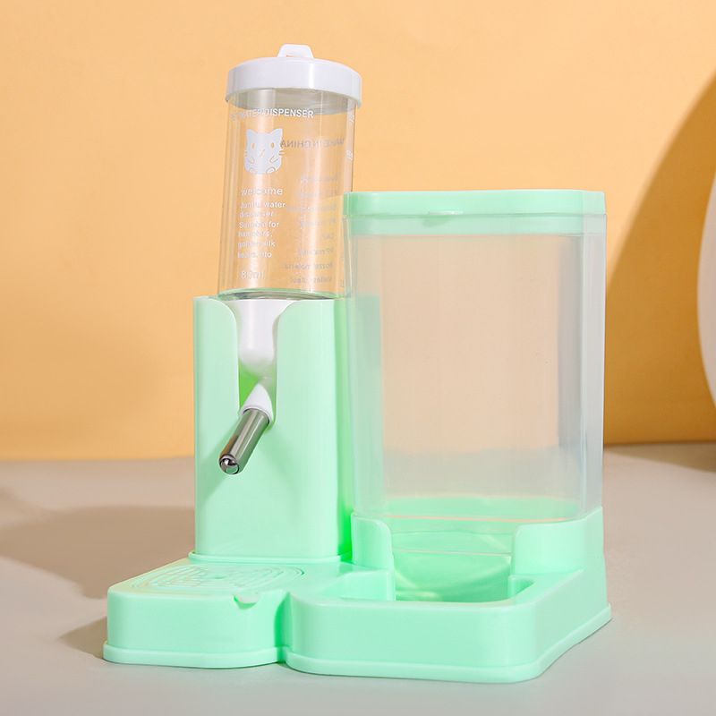 Sada pre hamster: plastová fľaša na vodu, miska na jedlo a úkryt — 2 v 1 proti úniku, plast, Číslo produktu 937408597772