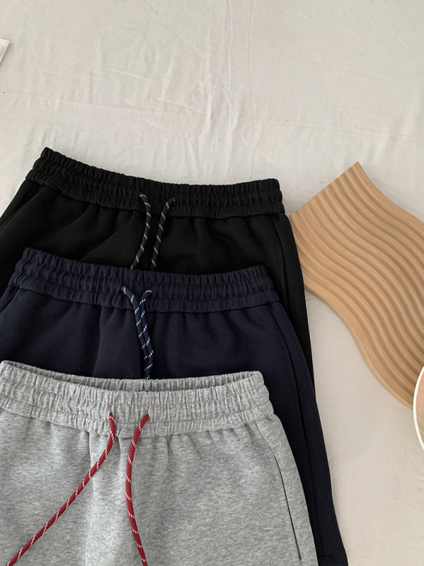 A-líniová sukňa so sťahovacou šnúrkou a elastickým pásom, bavlnená zmes 50–70%, japonsko-kórejský uvoľnený štýl