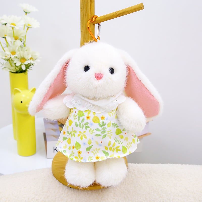 Mekana plišana zeka lutka s cvjetnom suknjom, izuzetno mekan kratki pliš, PP pamuk punilo, za djecu 4–6 godina