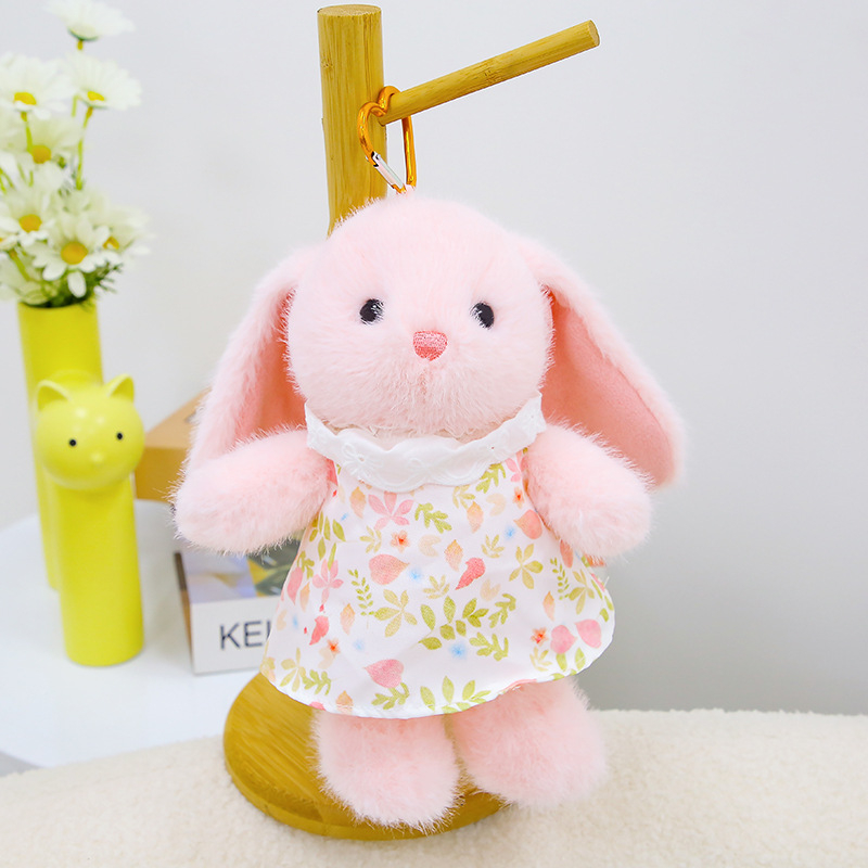 Mekana plišana zeka lutka s cvjetnom suknjom, izuzetno mekan kratki pliš, PP pamuk punilo, za djecu 4–6 godina