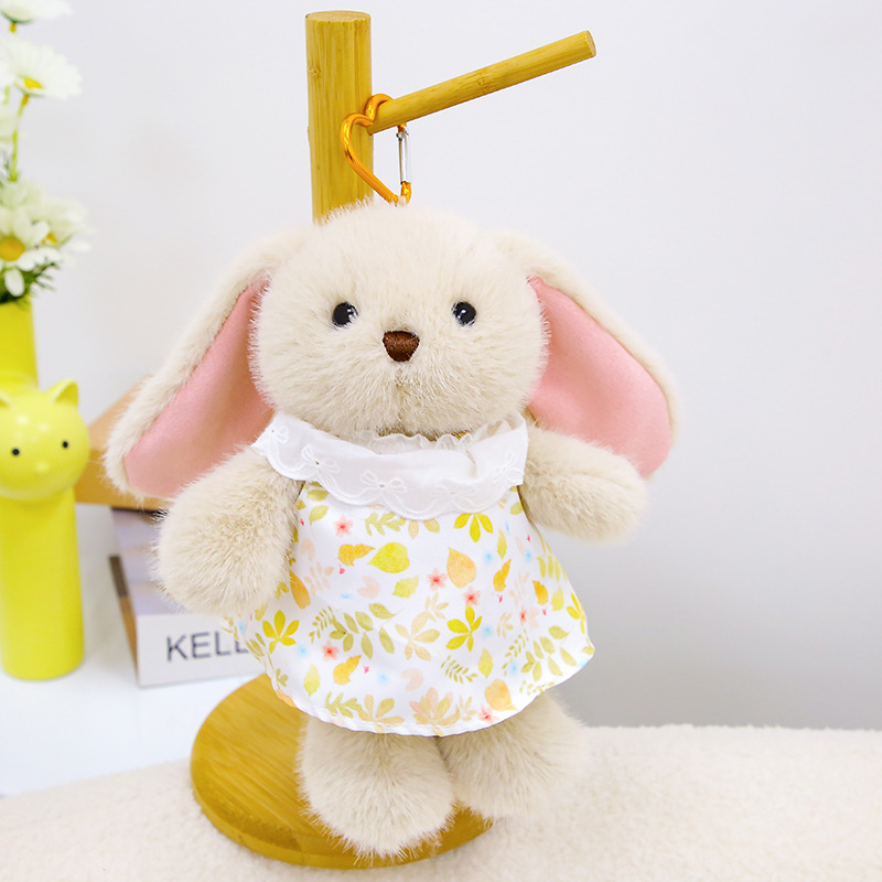 Mekana plišana zeka lutka s cvjetnom suknjom, izuzetno mekan kratki pliš, PP pamuk punilo, za djecu 4–6 godina