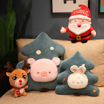 Perne decor pluş cu Moș Crăciun și ren pentru brad, cu umplutură PP bumbac; pluș de înaltă calitate; Categoria: articole din pluș; Tip model: Altul