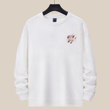 Baobedi bavlnený sveter s fleecovou podšívkou, vyšitý detail, voľný strih