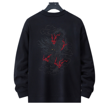 Baobedi bavlnený sveter s fleecovou podšívkou, vyšitý detail, voľný strih