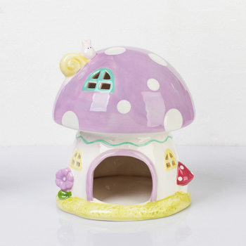 Keramický set pre škrečka: hniezdo, misky na jedlo a vodu so držiakom – Bai Nian Will