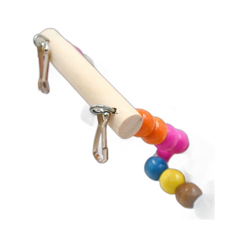 Ξύλινη βάση για πουλιά με σκαρφάλωση σε σκάλα, κούνια και παιχνίδι δαγκώματος