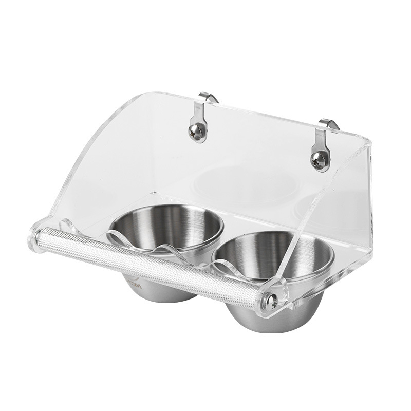 Vas de hrănire pentru papagali din metal — brand Yaochongji; destinat păsărilor; rase: Peony Parrot, Xuanfeng Parrot, Tiger Skin Parrot, Sun Conure Parrot, Monk Parrot, Golden Sun Parrot, Caique Parrot.