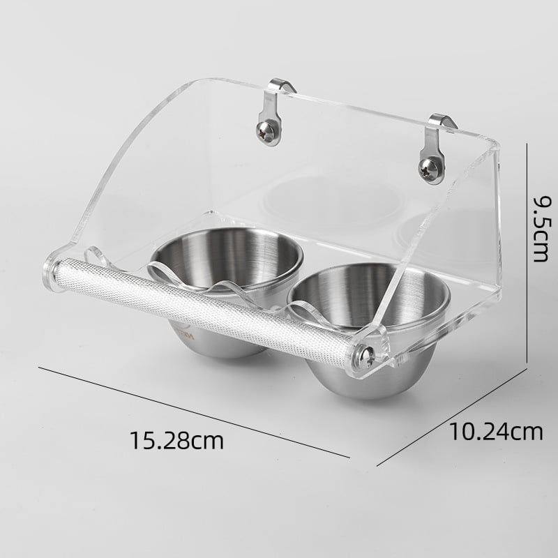 Vas de hrănire pentru papagali din metal — brand Yaochongji; destinat păsărilor; rase: Peony Parrot, Xuanfeng Parrot, Tiger Skin Parrot, Sun Conure Parrot, Monk Parrot, Golden Sun Parrot, Caique Parrot.