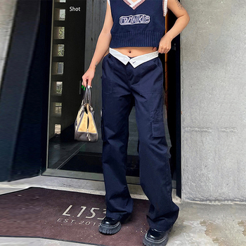 Newfei ženske casual hlače od pamuka s visokim strukom, uži kroj, ljeto 2022, preko 95% pamuka, kolagenski dizajn