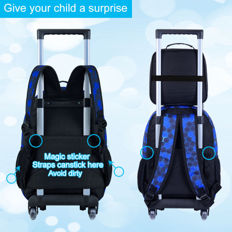 Detský batoh s kolieskami do školy – anime vzor, veľká kapacita, ľahký, nepremokavý