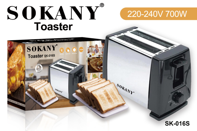 SOKANY hriankovač, 2–3 plátky, plne automatický, 3D okružné vykurovanie, 700W, 220V