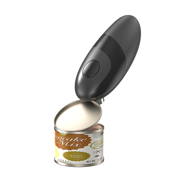 Elektrický automatický otvárač na konzervy – kuchynský gadget zo zmiešaného materiálu; značka Kitchen Season Show; uvedený na trh v roku 2024.