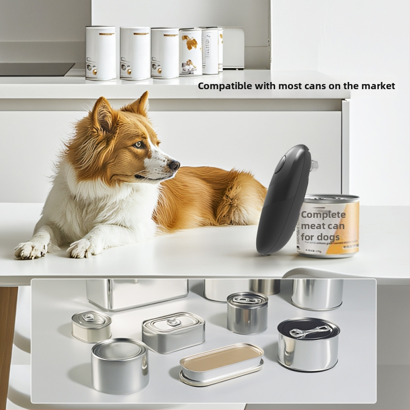 Elektriskais automātiskais konservu atvērējs — virtuves piederums no dažādu materiālu; zīmols Kitchen Season Show; izlaists 2024. gadā.