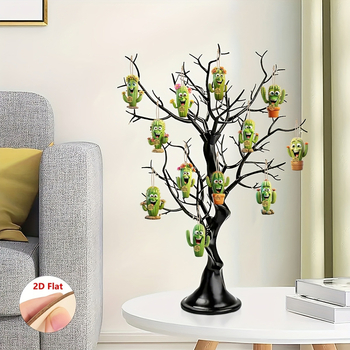 Drevená visacia ozdoba, kód produktu 01, Značka Independent, Motív kaktus, Dekor pre domov, kanceláriu alebo triedu