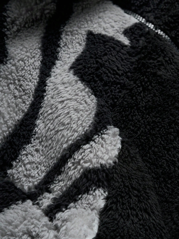 Cardigan cu Color Block, fermoar, guler Stand, croială lejeră, fibră de viscose