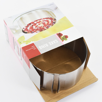 Mousse kruh z nehrdzavejúcej ocele - kruhový, výsuvný a nastaviteľný, pečiaca forma na mangový koláč