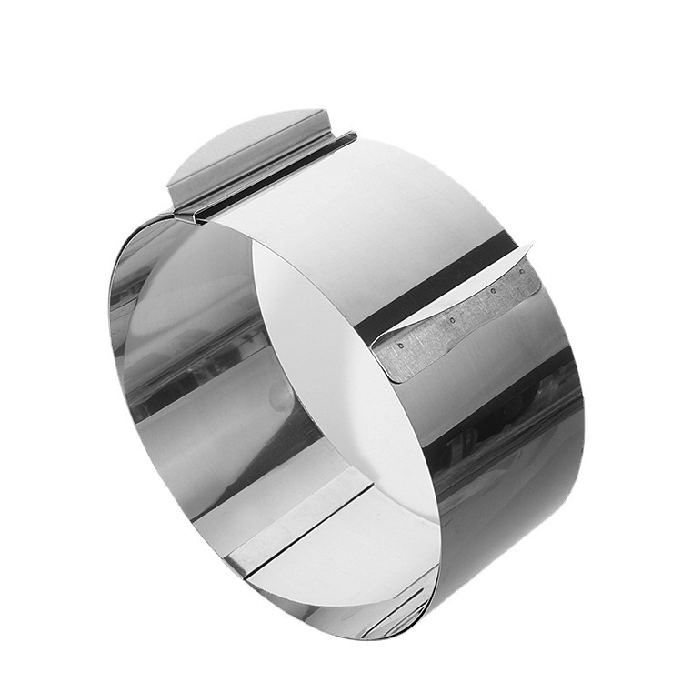 Mousse kruh z nehrdzavejúcej ocele - kruhový, výsuvný a nastaviteľný, pečiaca forma na mangový koláč