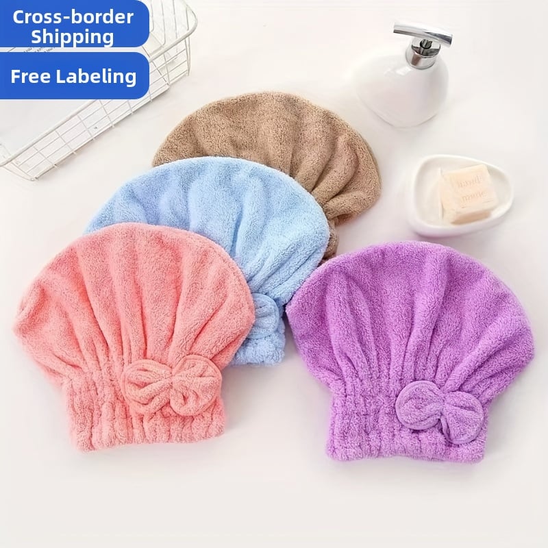 Sprchová čiapočka s uterákom na hlavu z korálového fleecu, savá, rýchloschnúca, 150d vlákno, viac ako 200 g