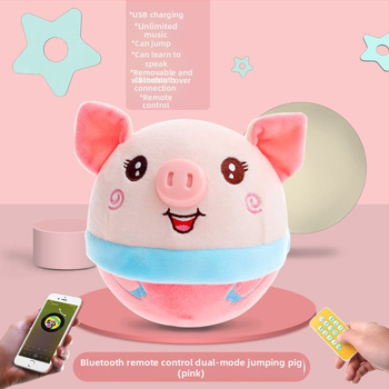 Hovoriace plyšové prasiatko – skákacia hračka pre dojčatá a batoľatá (0–3 roky) – hudba, super jemný plyš