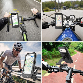 MH9P: Držač telefona za motocikl s 360° rotacijom, vodootporna i prašini otporna futrola za telefon, otpornost na pad, kompatibilan s motociklima i ATV.
