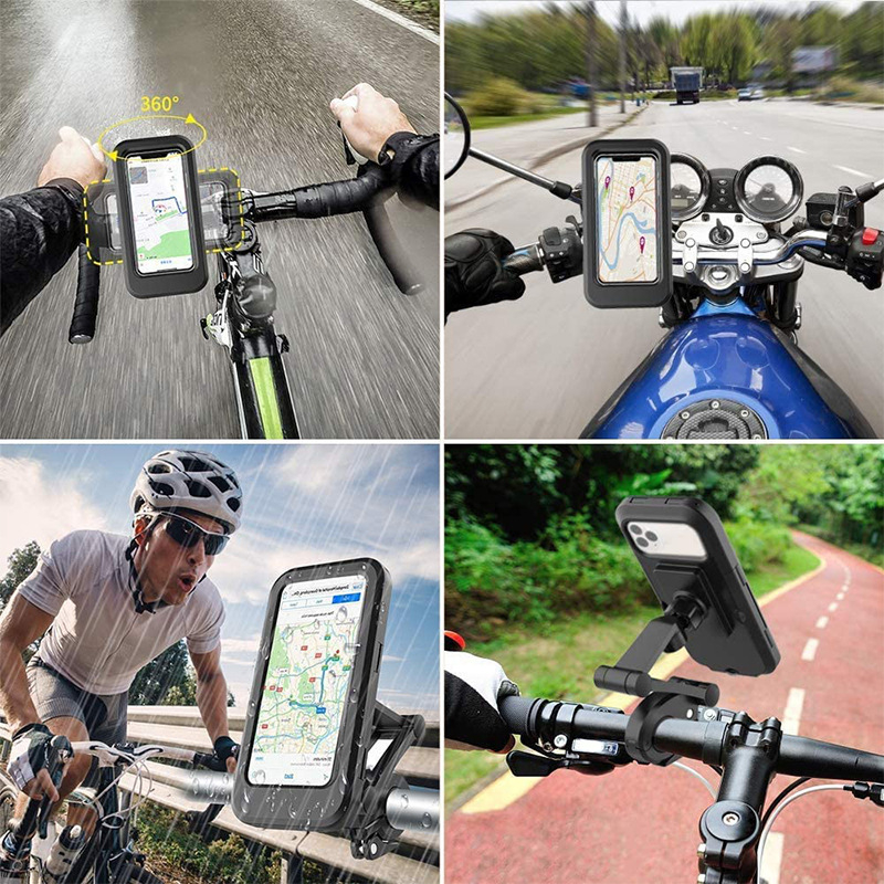 MH9P: Držač telefona za motocikl s 360° rotacijom, vodootporna i prašini otporna futrola za telefon, otpornost na pad, kompatibilan s motociklima i ATV.