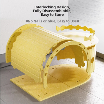 Mačacie hniezdo s tunelom z filcu a škrabkou – Všetko na jednom mieste, mačacie útočisko pre štyri ročné obdobia, odolné voči opotrebeniu a bez vytrhávania chlpov