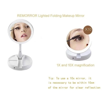 LED osvetlené zrkadlo na líčenie, skladacie, na svadbu, číslo produktu zk1729460897474515937