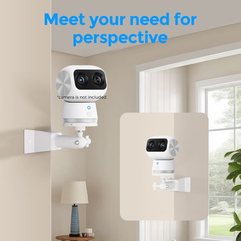 EufyS350 držiak na kameru do rohu — 360° otáčanie, hliníková zliatina, povrchová úprava palivové vstrekovanie, vnútorné aj vonkajšie použitie