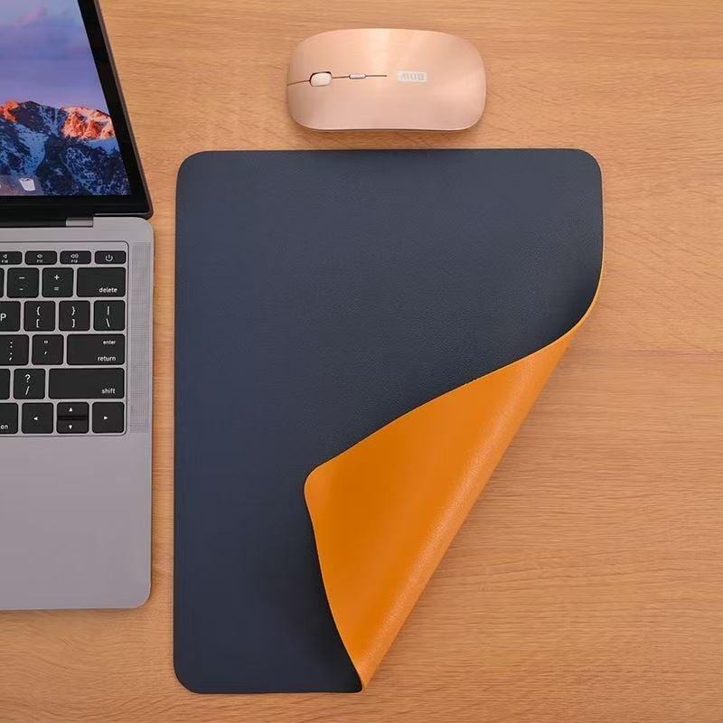 Myšová podložka, koža, dvojstranná, protiskluzová, tlač loga