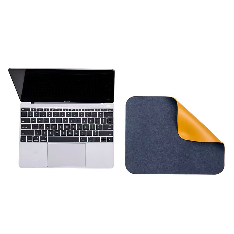 Myšová podložka, koža, dvojstranná, protiskluzová, tlač loga