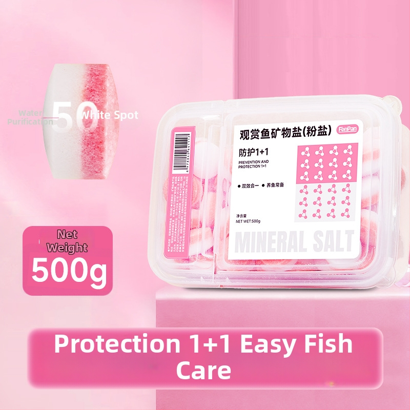 Minerálna soľ pre okrasné ryby — plastový materiál; značka Kiyono wood; hmotnosť 1000 g / 1500 g / 2500 g; vybavenie akvária