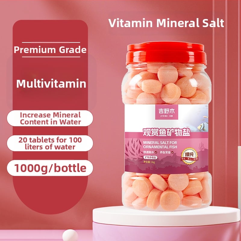 Minerálna soľ pre okrasné ryby — plastový materiál; značka Kiyono wood; hmotnosť 1000 g / 1500 g / 2500 g; vybavenie akvária