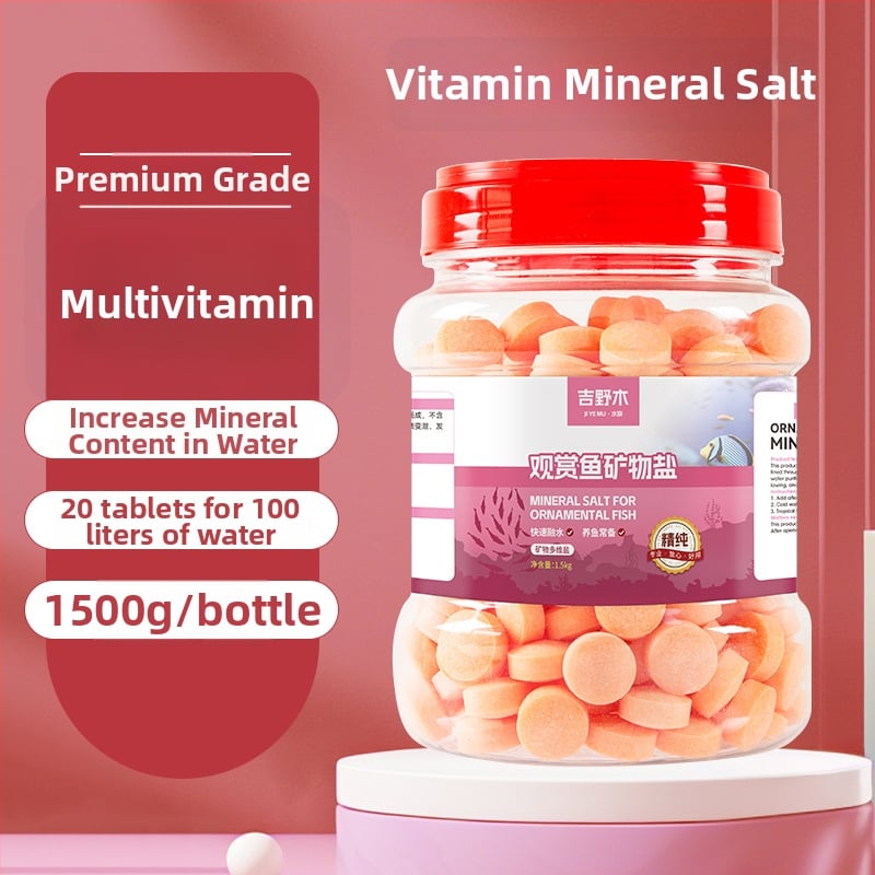 Minerálna soľ pre okrasné ryby — plastový materiál; značka Kiyono wood; hmotnosť 1000 g / 1500 g / 2500 g; vybavenie akvária