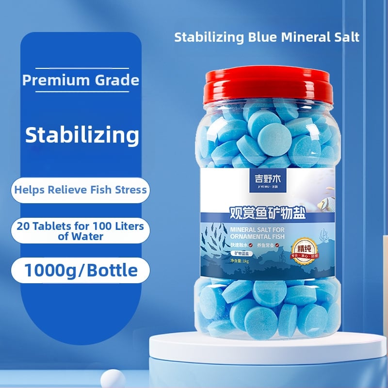 Minerálna soľ pre okrasné ryby — plastový materiál; značka Kiyono wood; hmotnosť 1000 g / 1500 g / 2500 g; vybavenie akvária