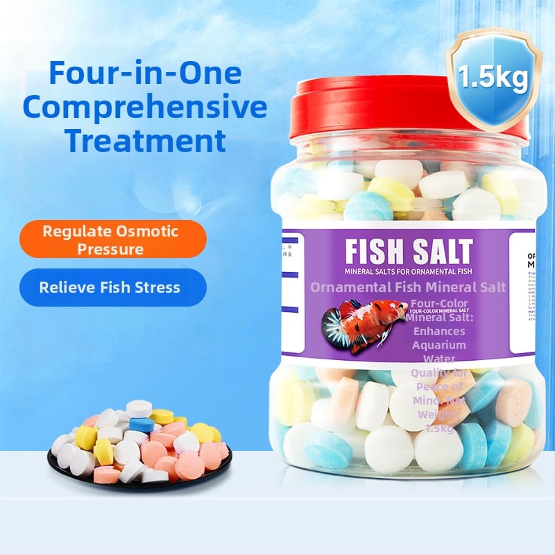 Minerálna soľ pre okrasné ryby — plastový materiál; značka Kiyono wood; hmotnosť 1000 g / 1500 g / 2500 g; vybavenie akvária