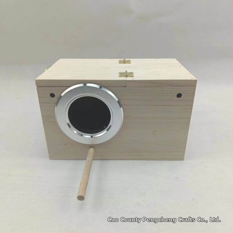 Paulownia drevené hniezdo pre vtáky s platformou, vonkajšie hniezdo pre papagájov