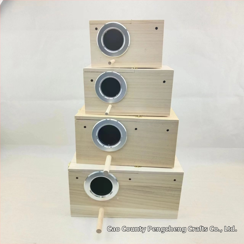 Paulownia drevené hniezdo pre vtáky s platformou, vonkajšie hniezdo pre papagájov