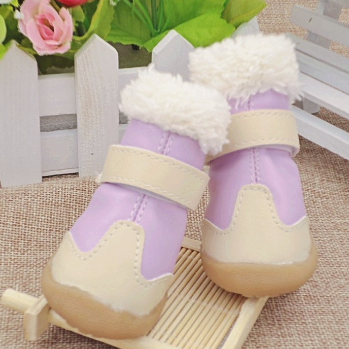 KBL PU βελούδινα παπούτσια για σκύλους με αντιολισθητική σόλα, ζεστά και ανθεκτικά